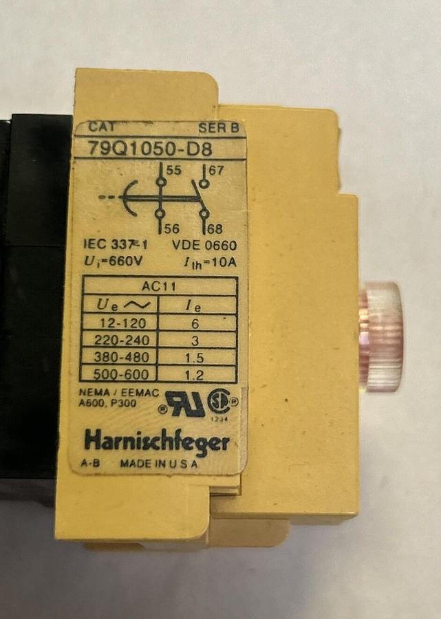P&H,79Q1050-D8,TIME DELAY RELAY NOS