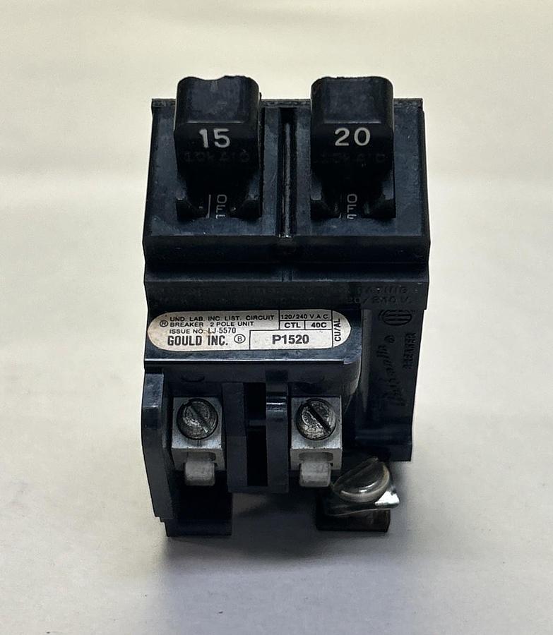 ITE GOULD,P1520,PUSHMATIC TANDEM CIRCUIT BREAKER 15/20A 120/240V 1P NOS
