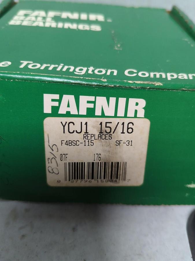 FAFNIR,YCJ1-15/16,4-BOLT FLANGE MOUNT BEARING 1-15/16 INCH BORE NOS