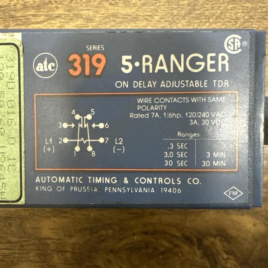 Used ATC,0319D 016,5 Ranger On Delay Adjustable Timer