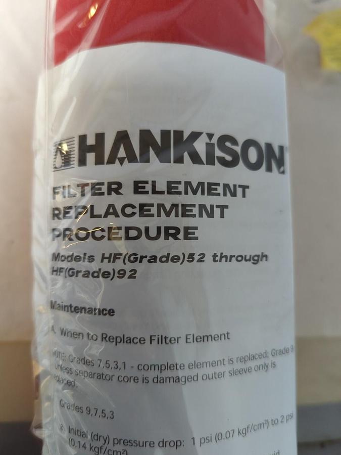 HANKISON,3210277,MODELS HF  GRADE 52 THROUGH HF  GRADE  92 NOS