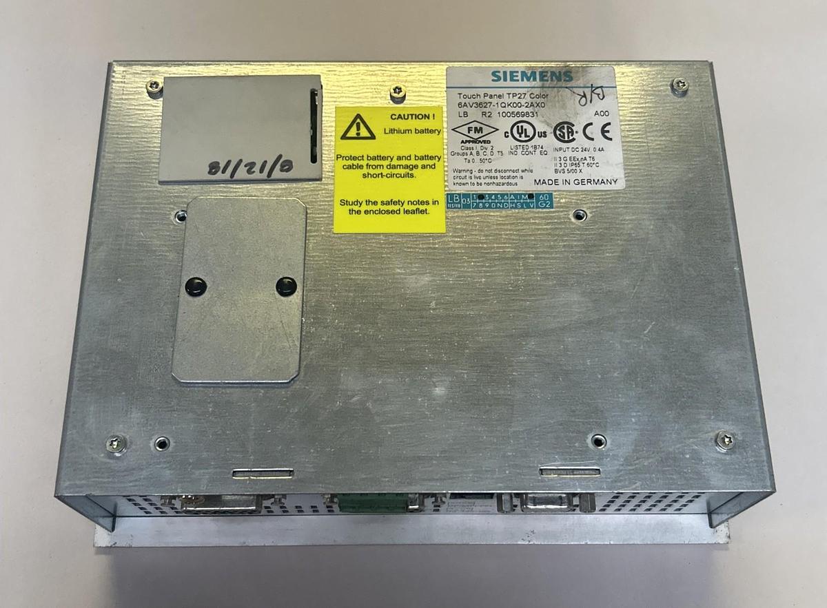 Used SIEMENS,6AV3627-1QK00-2AX0,SIMATIC TP27 OPERATOR INTERFACE COLOR TOUCHSCREEN