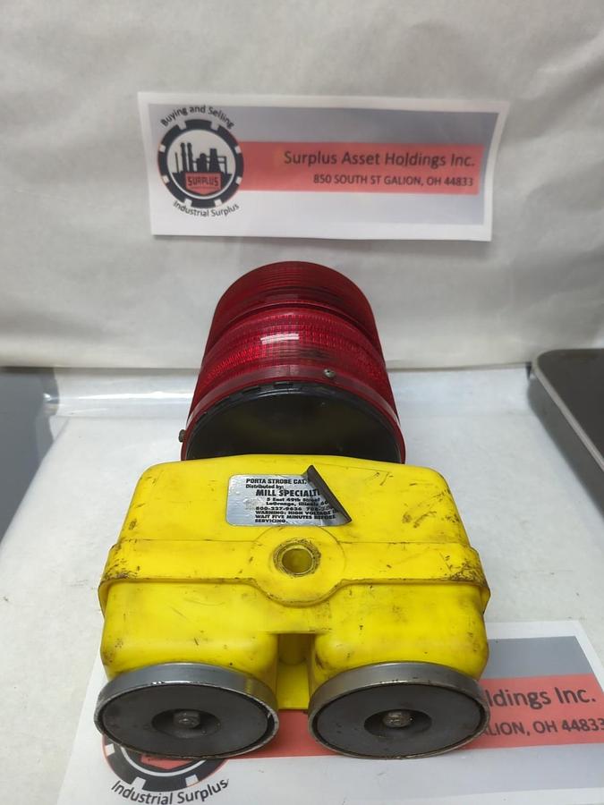 Used MILL SPECIALTIES,7400,PORTA STROBE MAGNETIC RED SAFETY LIGHT PRE-OWNED