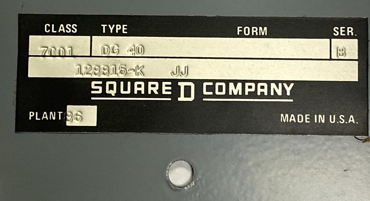 Square D,7001G40,Control Relay NOS