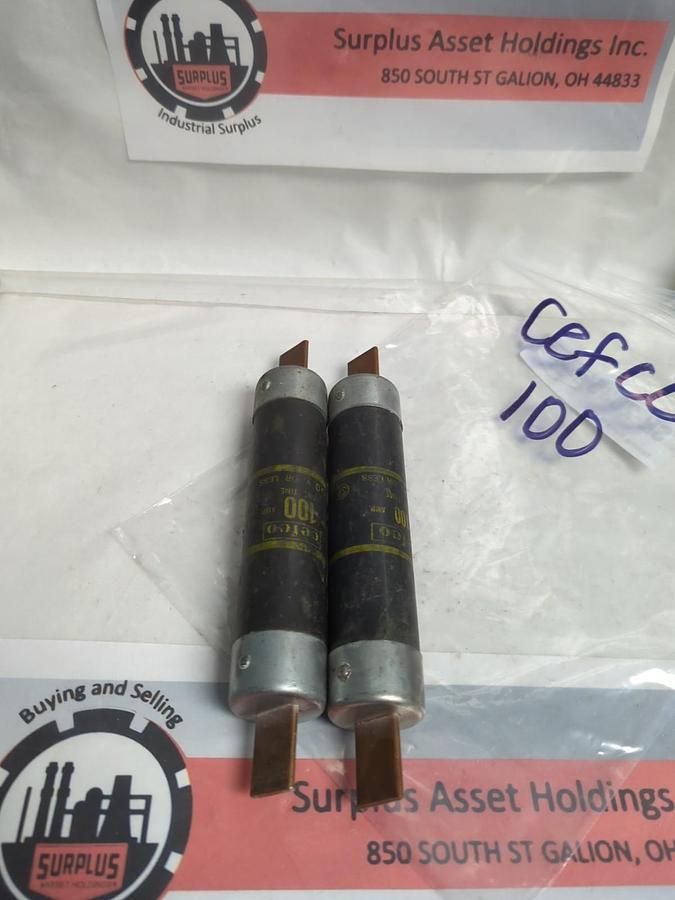Used CEFCO,100,ONE-TIME 100 AMP FUSE LOT OF 2 PRE-OWNED