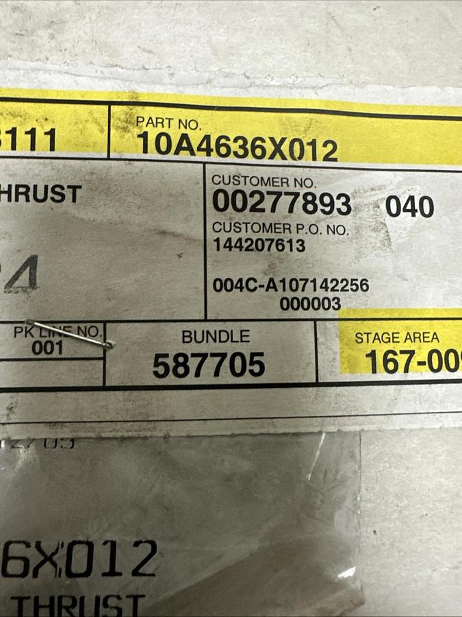 Used Fisher,10A4636X012,Thrust Bearing 2-1/4x3