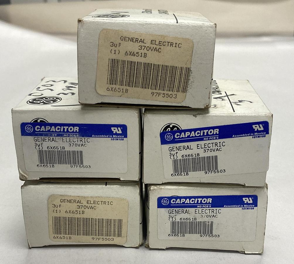 General Electric,6X651B,Capacitor Lot Of 5 NOS