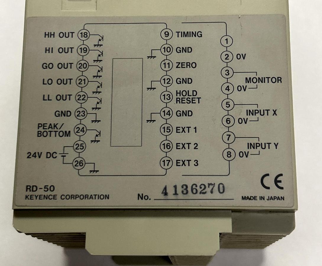 Used KEYENCE CORP,RD-50RW,ANALOG SENSOR CONTROLLER