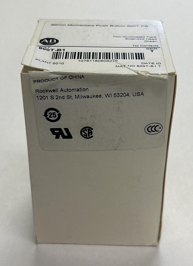 Used ALLEN BRADLEY,800T-B1,SER T PUSH BUTTON NEW SEALED