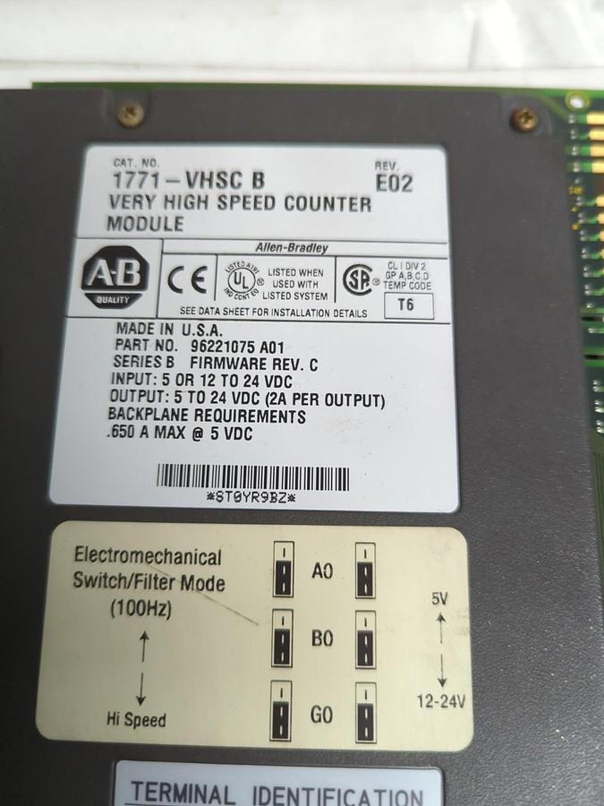 Used ALLEN BRADLEY,1771-VHSC B,VERY HIGH SPEED COUNTER MODULE PRE-OWNED