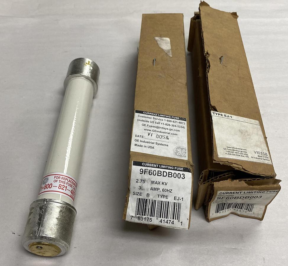 General Electric,EJ-1 9F60BDB003,Fuse 2.75Kv Size B NOS Lot Of 2