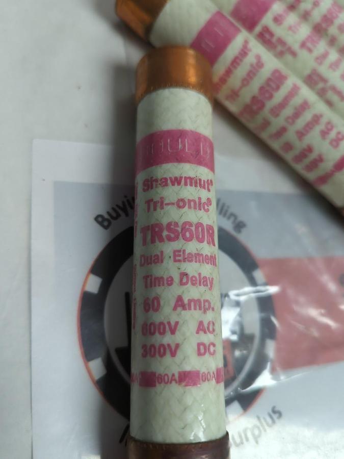 GOULD SHAWMUT,TRS60R,TRI-ONIC FUSE 60 AMP LOT OF 6 NOS