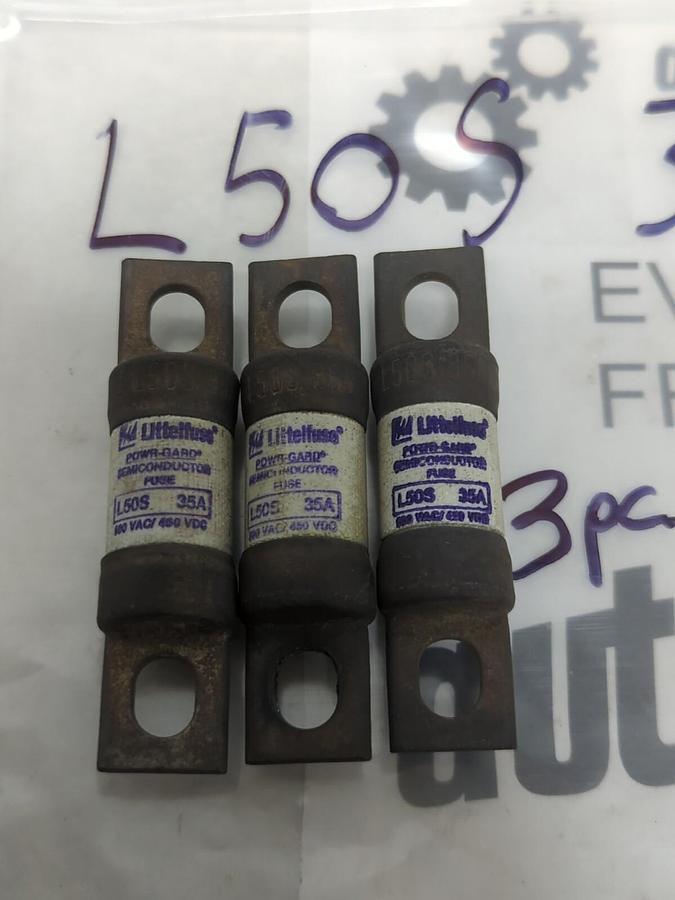 LITTELFUSE,L50S 35A,SEMICONDUCTOR 35 AMP FUSE LOT OF 3 NOS