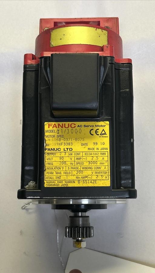 Used FANUC,A06B-0371-B075,AC SERVO MOTOR 2.5A 90V 3000RPM