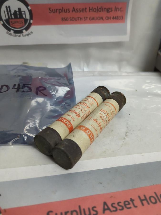 Used GOULD SHAWMUT,A6D45R,AMP-TRAP FUSE 45 AMP LOT OF 2 PRE-OWNED