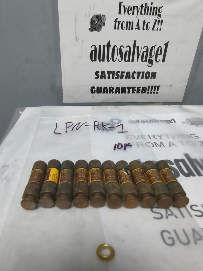 COOPER BUSSMANN,LPN-RK-1,LOW-PEAK 1 AMP FUSE LOT OF 10 NOS