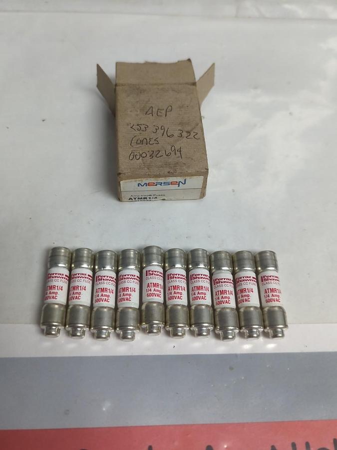 MERSEN,ATMR-1/4,AMP-TRAP 1/4 AMP FUSES BOX OF 10 NOS