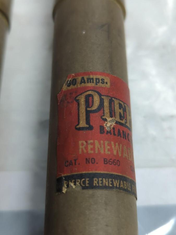 PIERCE,B660,RENEWABLE 60 AMP FUSE LOT OF 2 PRE-OWNED