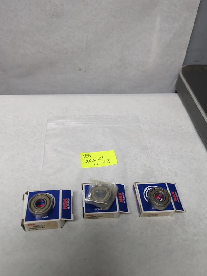 NSK,6000ZZC3,DEEP GROOVE BALL BEARING LOT OF 3 NOS