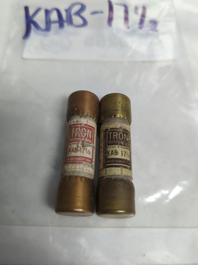 Used COOPER BUSSMANN,KAB-17-1/2,TRON 17-1/2 AMP FUSE LOT OF 2 PRE-OWNED