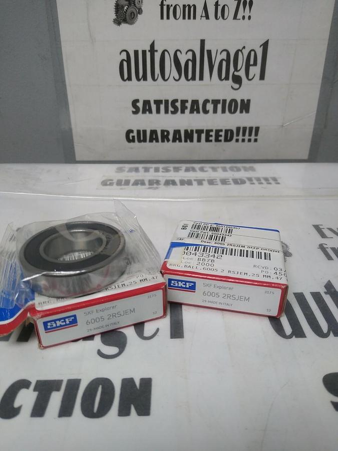 SKF,6005 2RSJEM,DEEP GROOVE BALL BEARING LOT OF 2 NOS