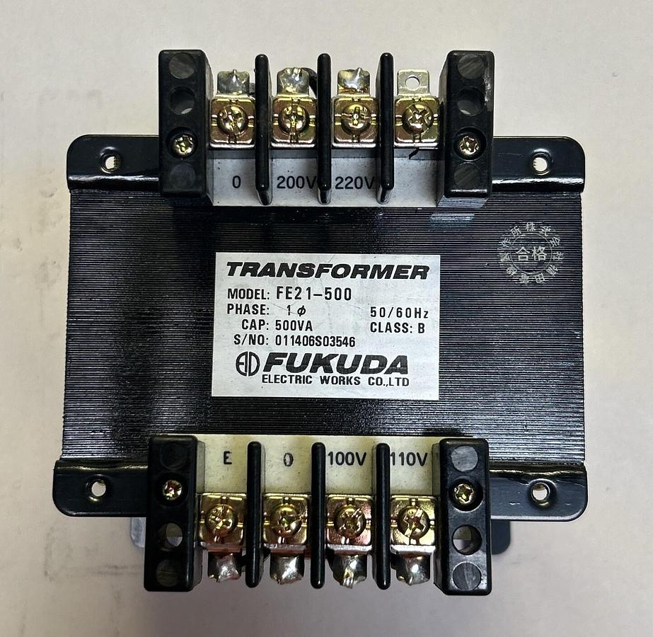 Used FUKUDA,FE21-500,TRANSFORMER 500VA