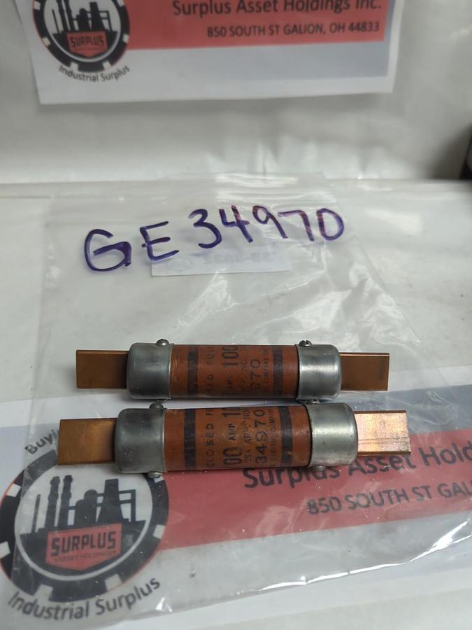 Used GE,34970,ENCLOSED FUSE 100 AMP LOT OF 2 PRE-OWNED