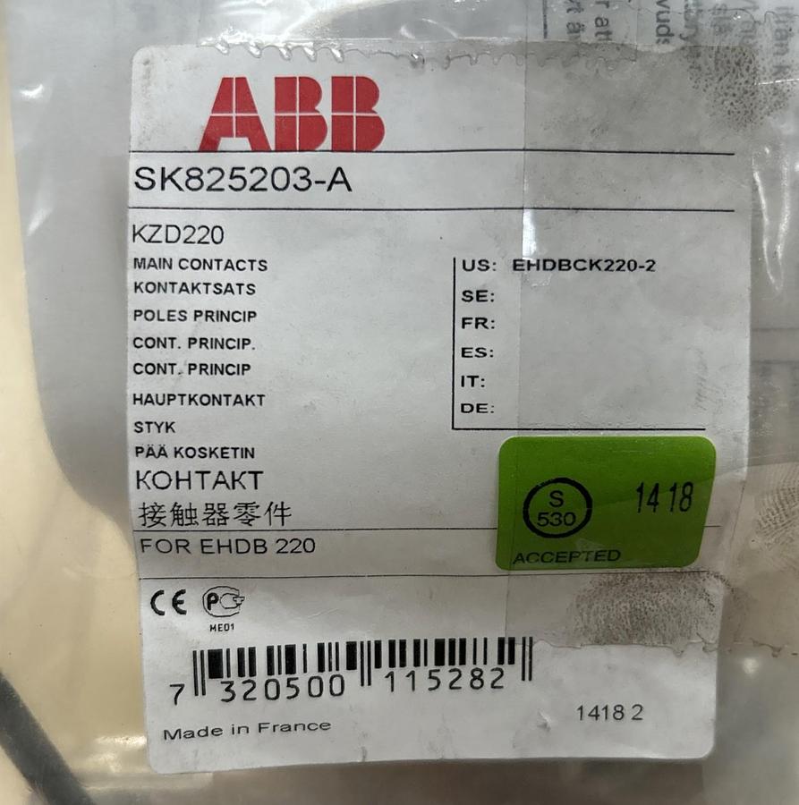 Used ABB,SK825203-A,MAIN CONTACT KIT NOS