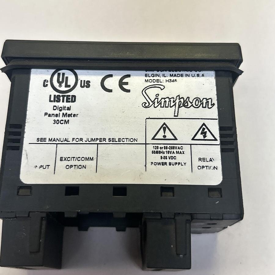 Used SIMPSON,H345-2-21-0-0-0,DIGITAL PANEL METER