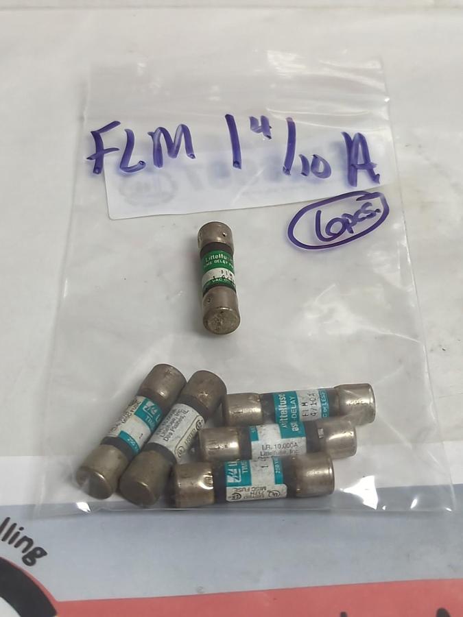 Used LITTELFUSE,FLM1-4/10,TIME-DELAY 1-4/10 AMP FUSE LOT OF 6 PRE-OWNED