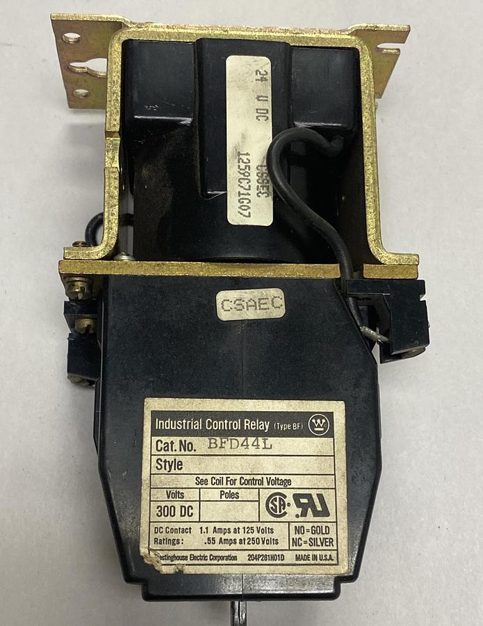 Westinghouse,BFD44L,Control Relay NOS