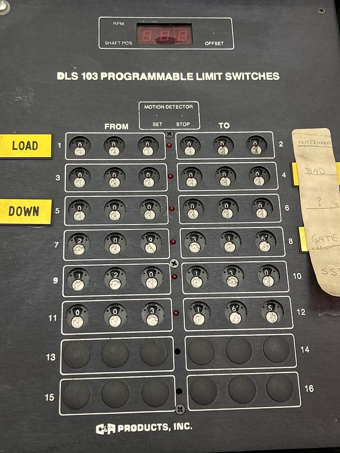Used C&A Products,DLS103-6-R-DO,Programmable Limit Switches