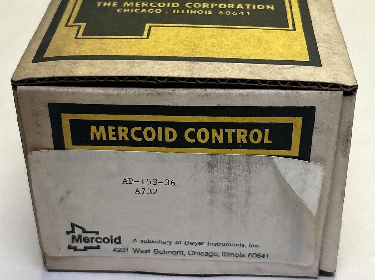 Used MERCOID CONTROL,AP-153-36,PRESSURE SWITCH NEW