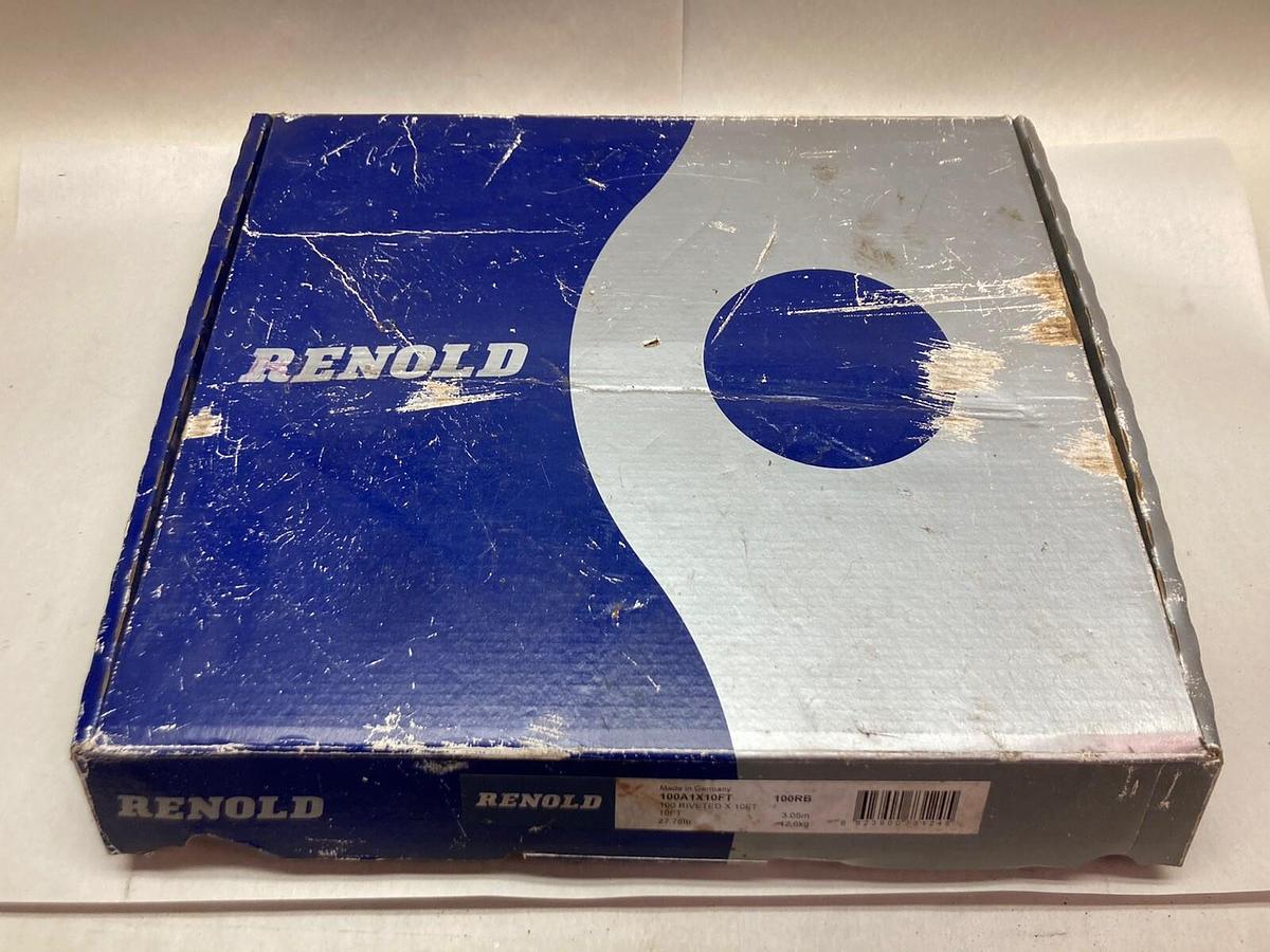 Used Renold,100A1X10FT 100RB,Riveted Roller Chain x10FT