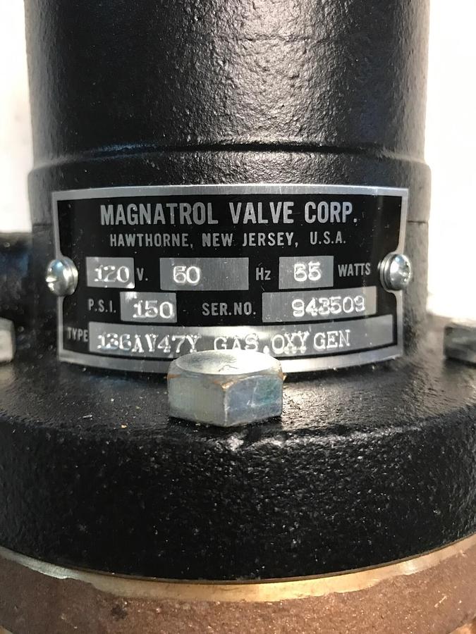 Magnatrol,Valve 136AV47Y,Solenoid Valve Gas Oxygen 120v 2 INCH npt