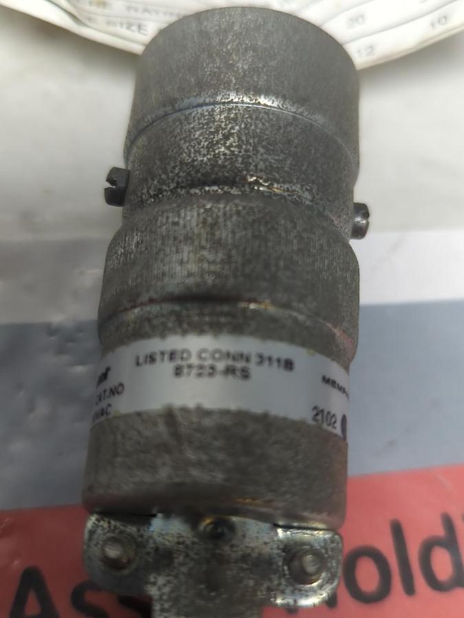 T&B RUSSELLSTOLL,8723-RS,CONNECTOR 20A 250VAC 2W3P MIDGET EVER-LOC NOS