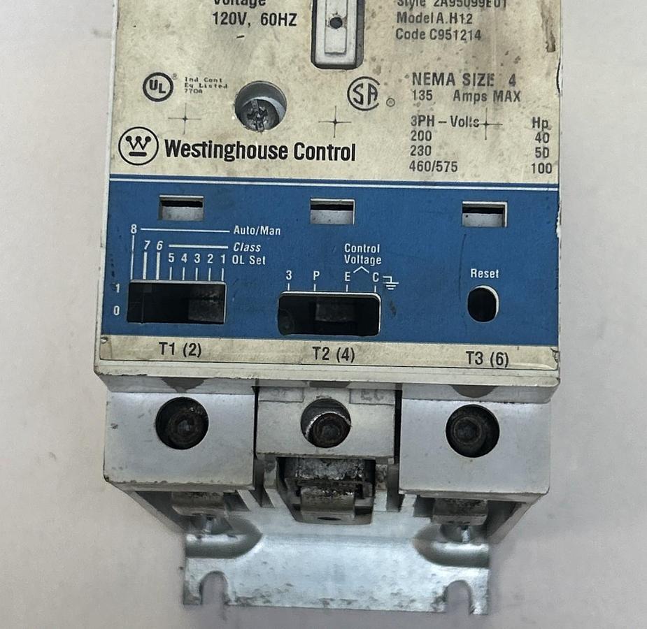 Used WESTINGHOUSE,W200M4CFC,SIZE 4 NON-REVERSING STARTER 135A