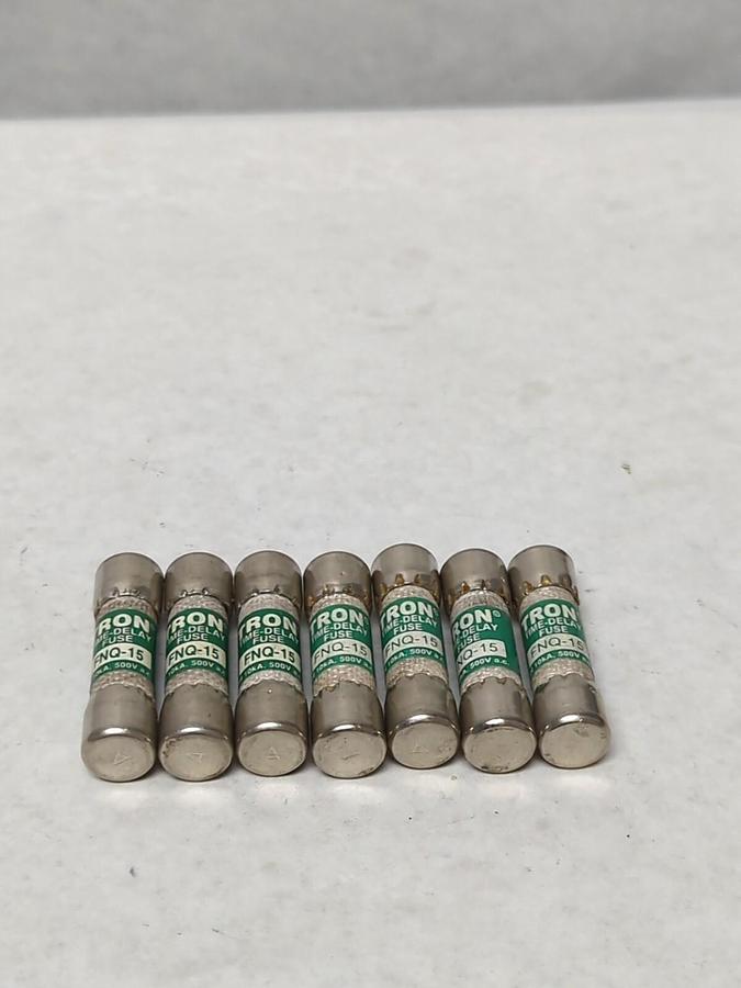 COOPER BUSSMANN,FNQ-15,TRON 15 AMP FUSE LOT OF 7 NOS