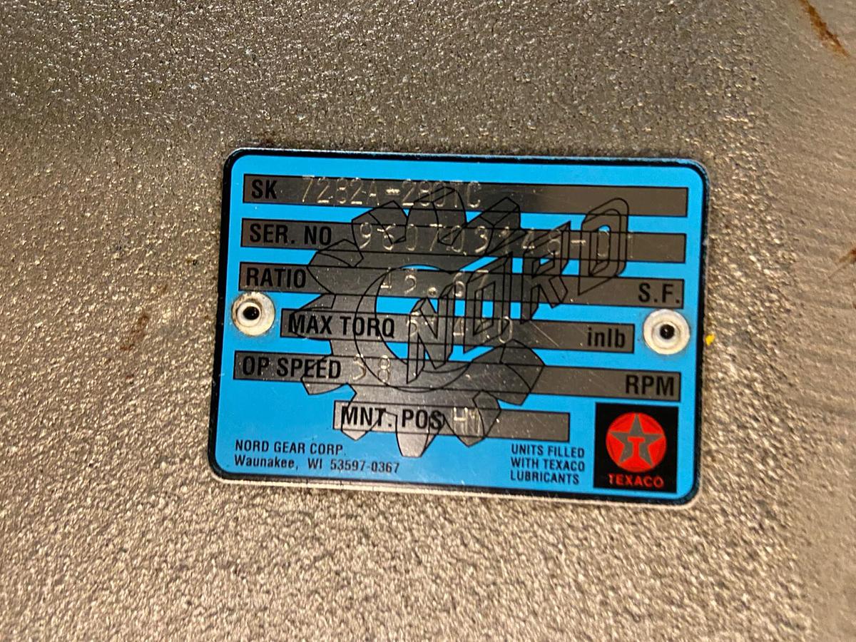 Used Nord Gear,7282AZ-N280TC,Gear Reducer Ratio 45.67 Torque 51410Lbs-In Speed 38RPM