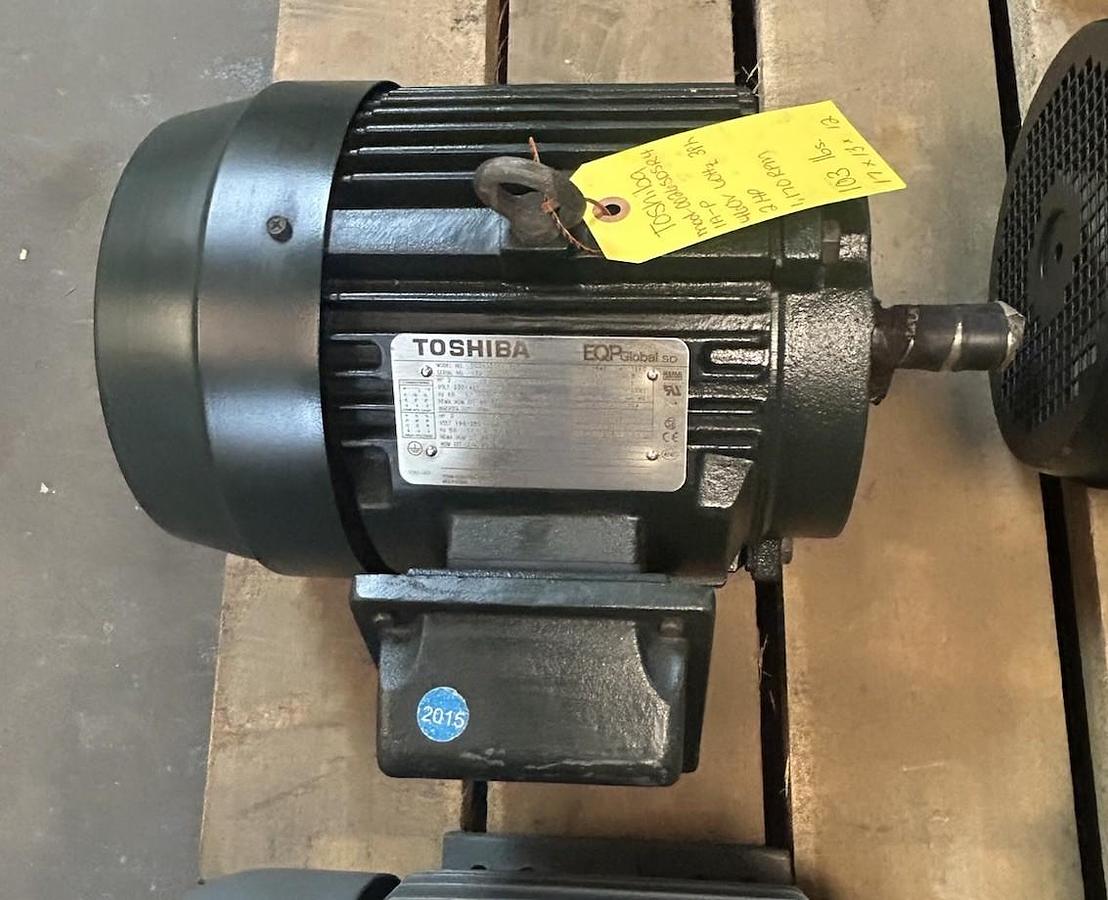 Used TOSHIBA,0026SDSR41A-P,MOTOR 2HP 230/460V 1170RPM 3PH 184T FRAME