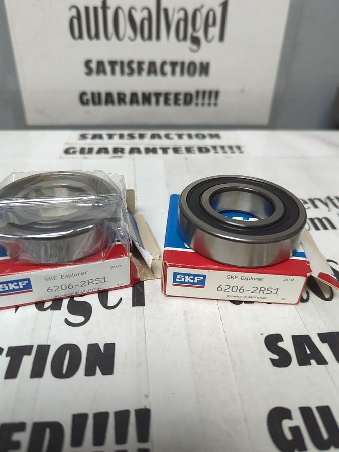 SKF,6206-2RS1,DEEP FROOVE BALL BEARINGS 30MM BORE LOT OF 2 NOS