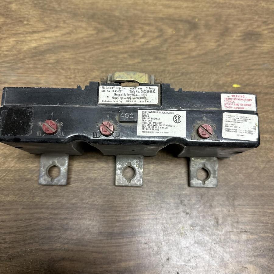 Used Westinghouse,HLA3400T,Thermal Magnetic 400Amp trip unit
