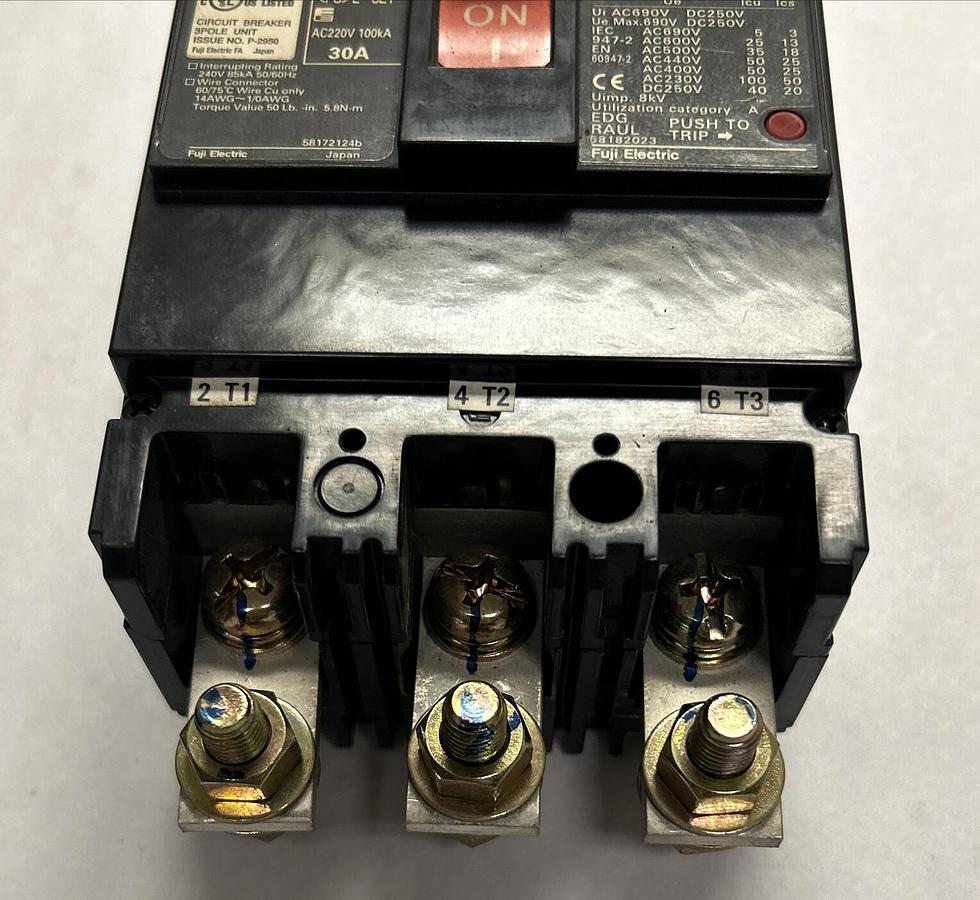 Used FUJI,BU3EDG,BREAKER 30A 240V 3P