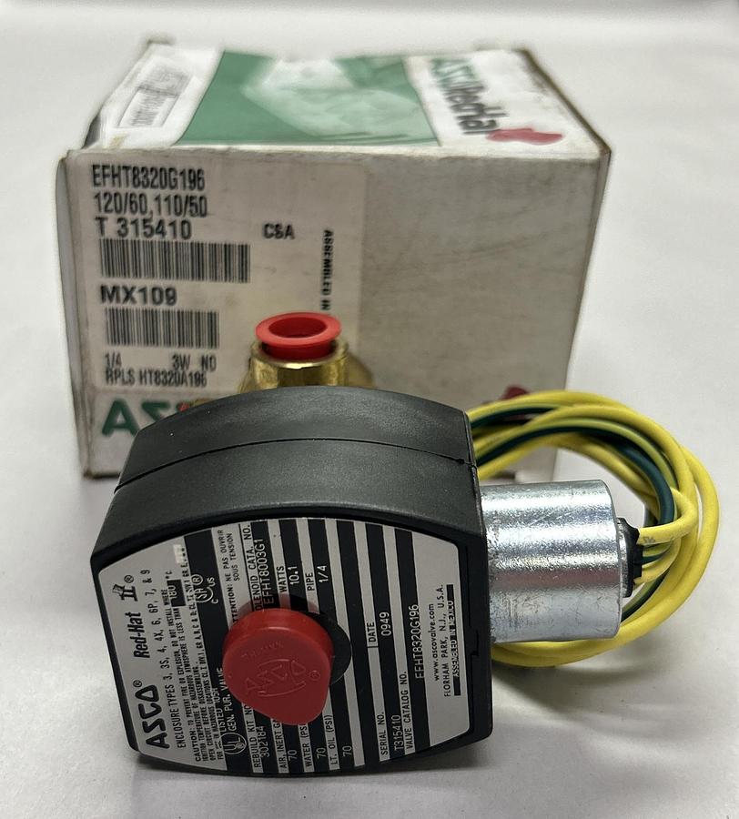 Used ASCO,EFHT8320G196,SOLENOID VALVE 1/4IN NEW