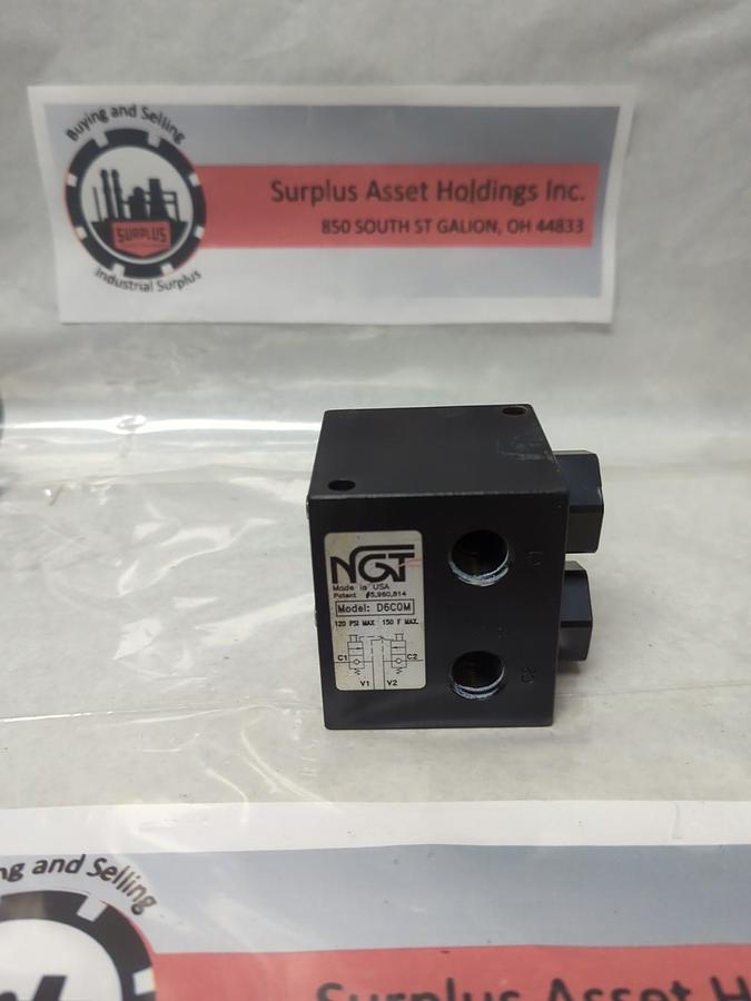 Used NGT,D6COM,PNEUMATIC CHECK VALVE 120PSI 150F 3/8 INCH NPT PRE-OWNED