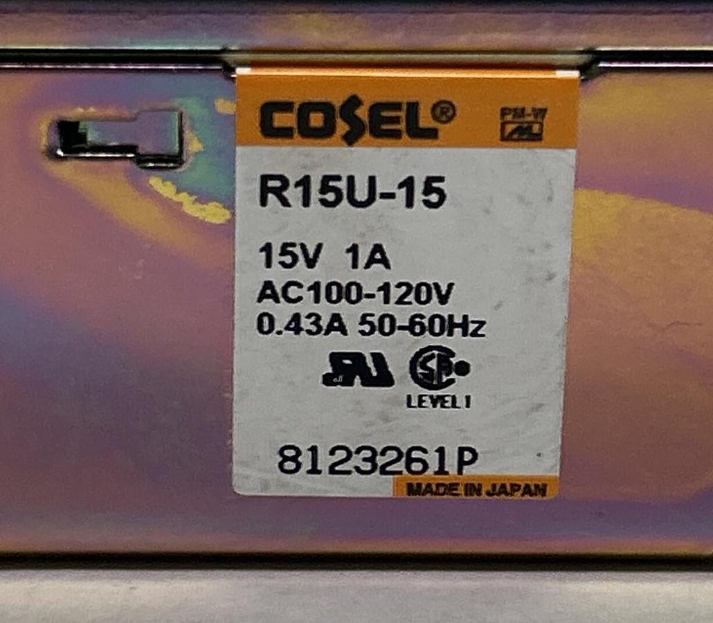 COSEL,R15U-15,POWER SUPPLY 15V 1A NOS