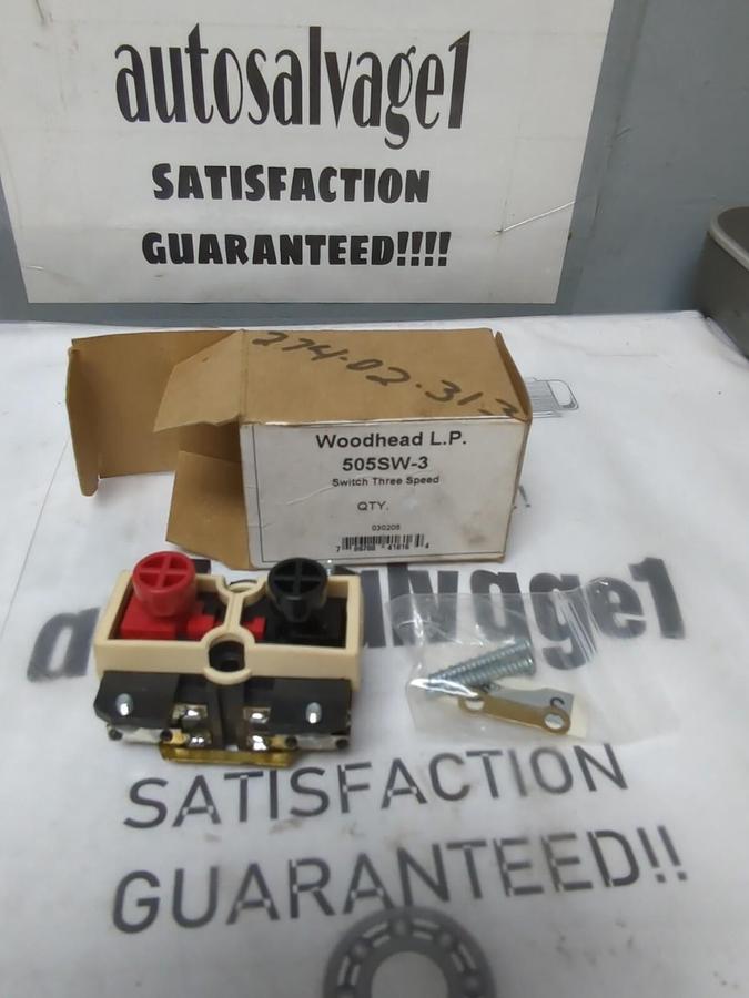 WOODHEAD,505SW-3,3 SPPED 2 BUTTON PENDANT SWITCH NOS