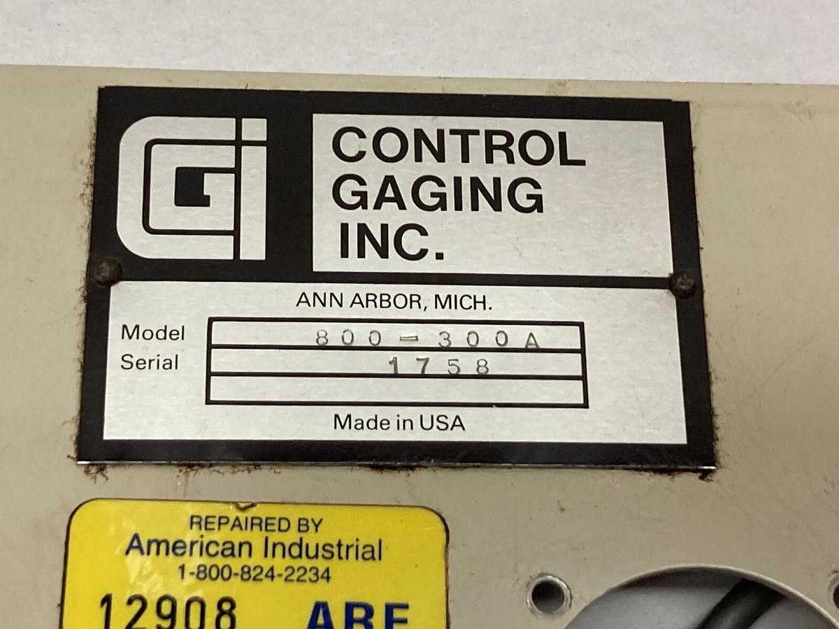 Used Control Gaging Inc,800-300A,Control Gagging Cover Only