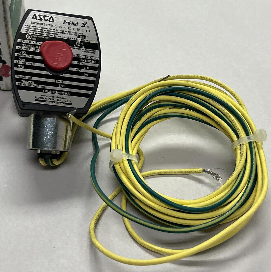 Used ASCO,EFL8262H108MS,SOLENOID VALVE 1/4IN 2W 24DC NEW