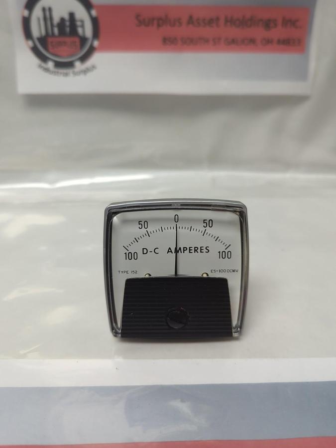 GE,MODEL 152,PANEL METER 100-0-100 D-C AMPERES MISSING BOX NOS